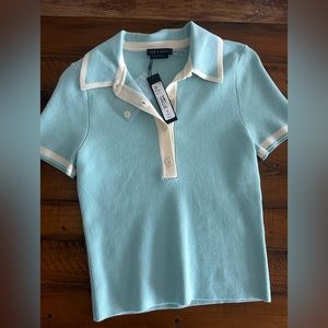 Alice + Olivia Pia Button-Down Wool-Blended Polo Sweater size M - Brandnew